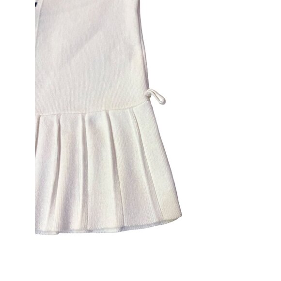 Vintage Knitis Simo Little Girls Knit Dress Size 4 Cream Blue Pleated Used - Picture 6 of 15